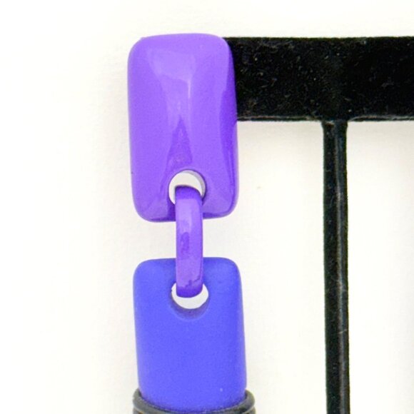 Vintage D'alessio Acrylic/Lucite Pierced Post Earrings 1980s - NOS - Picture 3 of 5